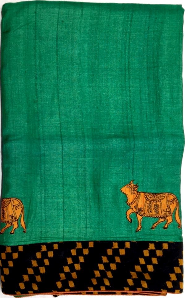 Printed Tussar Silk Saree