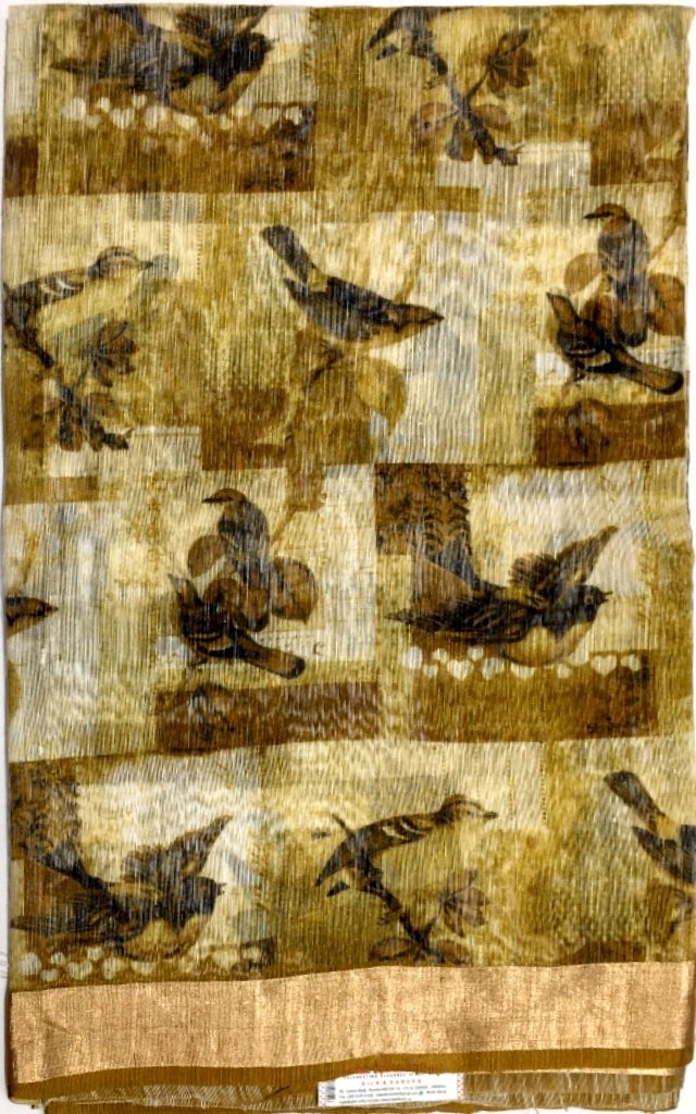 Printed Tussar Silk Saree