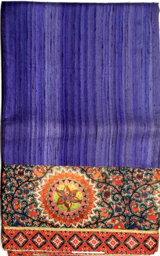 Printed Tussar Silk Saree