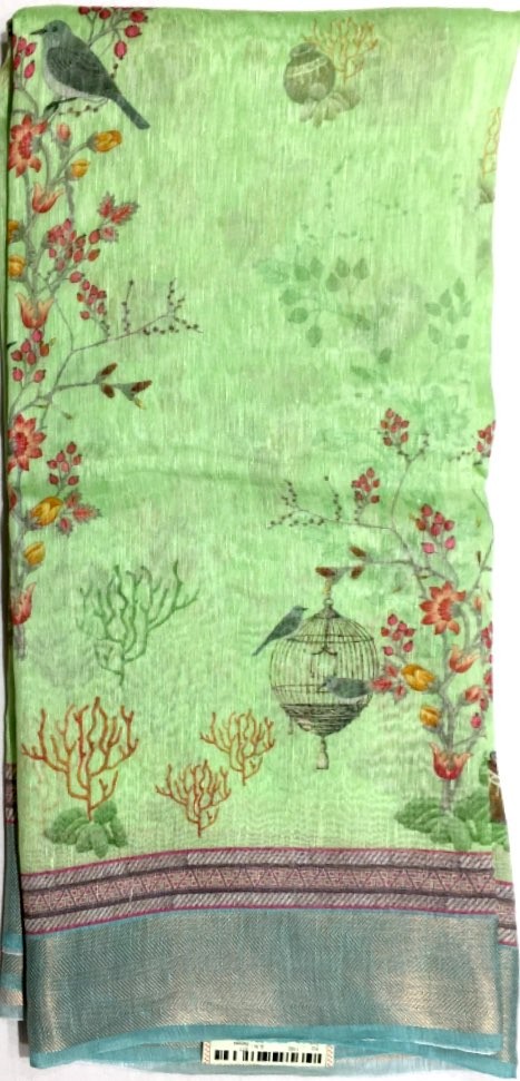 Printed Tussar Silk Saree