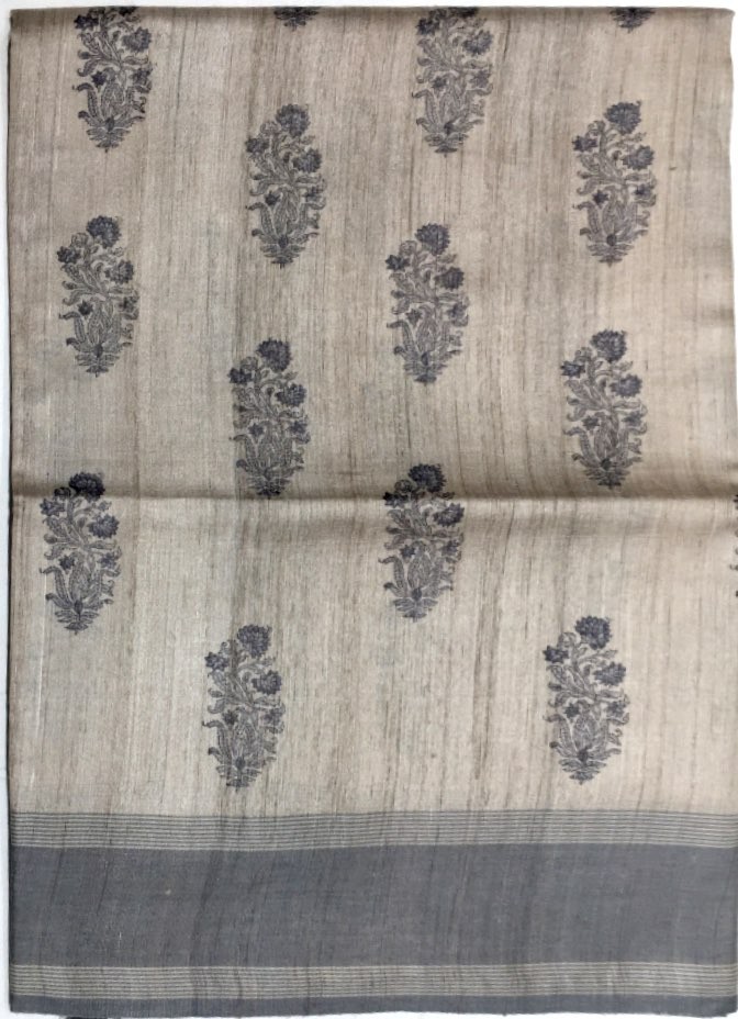 Printed Tussar Silk Saree