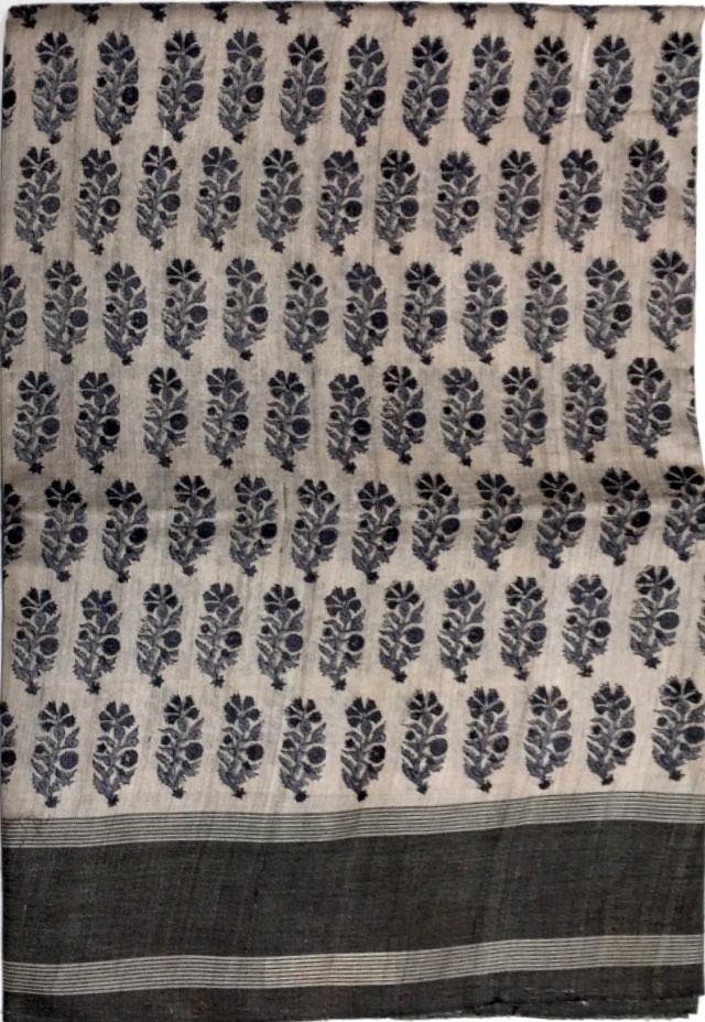 Printed Tussar Silk Saree