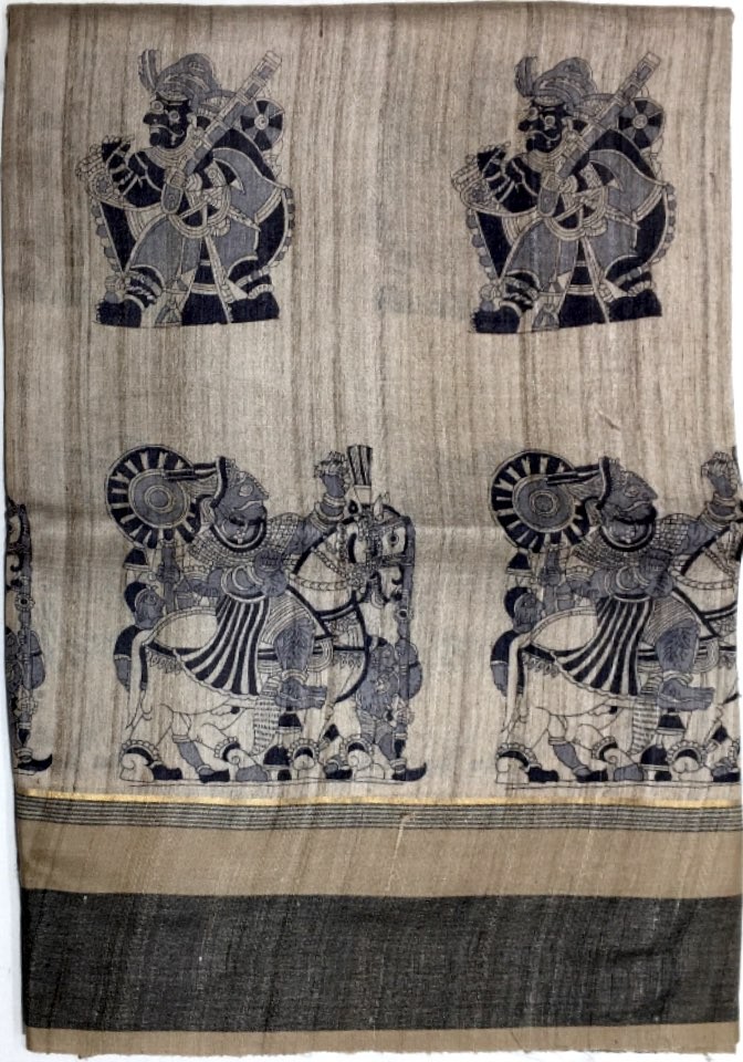 Printed Tussar Silk Saree