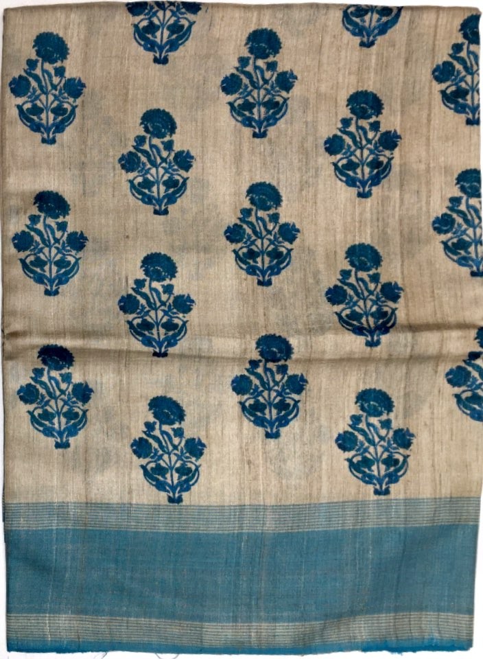 Printed Tussar Silk Saree