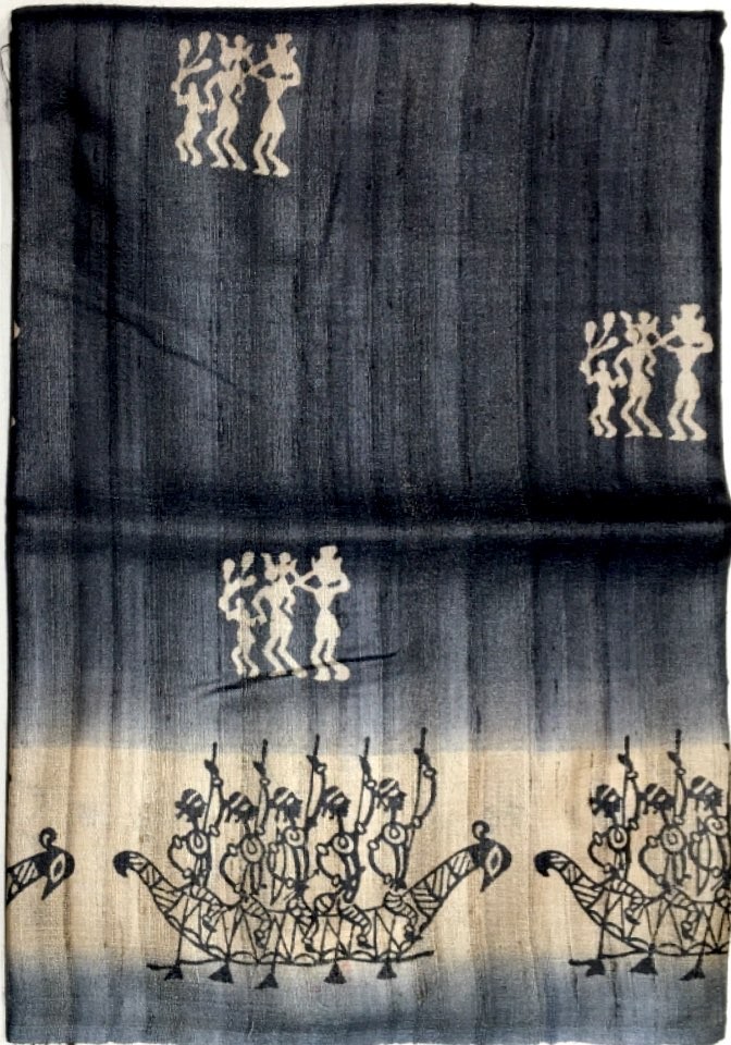 Printed Tussar Silk Saree